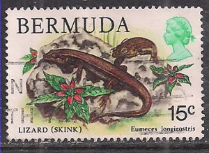 Bermuda 1978 - 83 QE2 15 cents Fish SG 394 used ( C1174 )