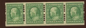 383 Farwell Group 4 4A4 Perfs Strip of 4 Stamps with Expert Handstamp BY1249