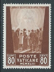 Vatican City, Sc #85, 80c MH