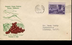USA SC#954  Cachet-Emperor Grape Festival, Exeter, CA 1948