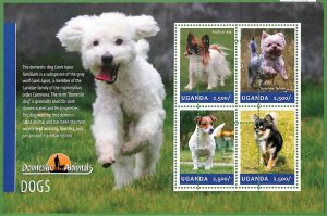 A3165 - UGANDA, ERROR MISSPERF: 2014, Dogs, Papillons, Chihuahuas, York Terriers