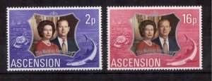 ASCENSION SG#164-165 SILVER WEDDING (1972) MNH