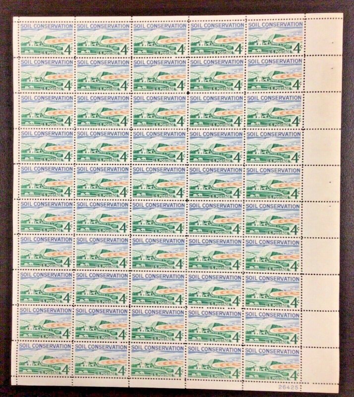 1133     Soil Conservation    MNH 4 c Sheet of 50     FV $2.00    Issued in 1959