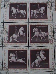 AUSTRIA-1972 SPENISH RIDING SCHOOL 400TH ANNIVERSARY CTO FANCY CANCEL SHEET-VF