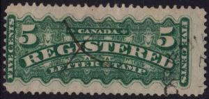 Canada - 1875 - Scott #F2 - used - cds plus pen cancellations