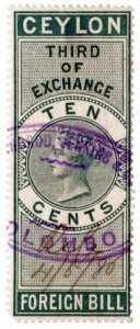 (I.B) Ceylon Revenue : Foreign Bill 10c (Third) 