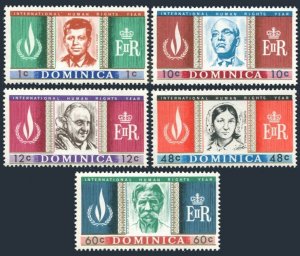 Dominica 206-210, MNH. Mi 202-206. Human Rights. Kennedy, Schweitzer,John XXIII.