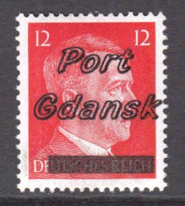 GERMANY 511B POLAND PORT GDANSK LOCAL FELDPOST OVERPRINT OG NH VF