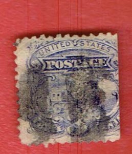 US SCOTT#114 1869 3c TRAIN - USED