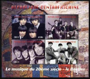 C A R - 2011 - The Beatles - Perf 4v Sheet #2 - Mint Never Hinged