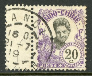 Indochina 1947 French Colony 20¢ Violet Definitive Scott #47 VFU X343 ⭐⭐⭐⭐