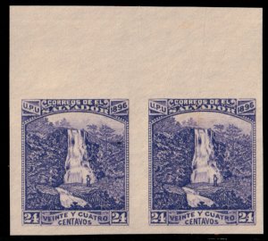 ✔️ EL SALVADOR 1896 - UPU WATERFALL IMPERF PAIR HBNC SC.157K MNGAI [011]