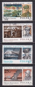 Poland 1989 Sc 2922-5 Various World War 2 Battles Stamp Used