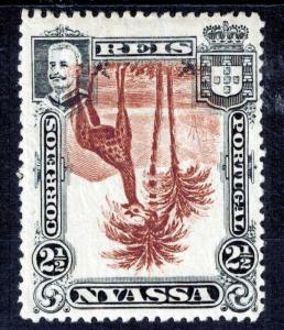 Nyassa 1901 D. Carlos 2 1/2rs Inverted Center M