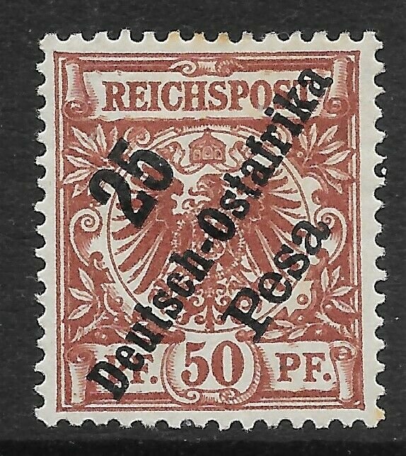 GERMAN EAST AFRICA SG14 1896 25p ON 50pf CHOCOLATE MTD MINT