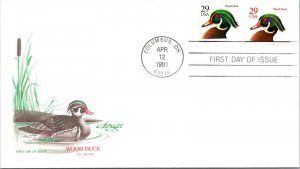 FDC 1991 SC #2484 Fleetwood Cachet - Columbus, Oh - Pair - J2586