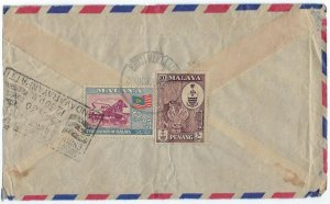 MALAYA PENANG 1960 BUKIT MERTAJANY AIR MAIL COVER TO INDIA