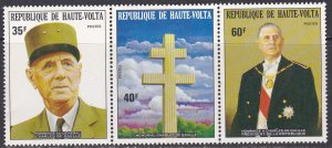 Upper Volta Sc #327a MNH strip of 3