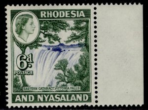 RHODESIA & NYASALAND QEII SG24, 6d ultramarine & deep myrtle-green, NH MINT.