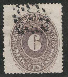 MEXICO Scott 179 Used** 1866 perf 12 6c Lilac CV$7.50