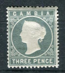 GAMBIA; 1886 classic QV Crown CA issue Mint hinged Shade of 3d. value