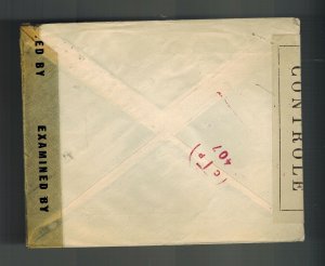 1945 Istanbul Turkey Dual Censored commercial cover to USA