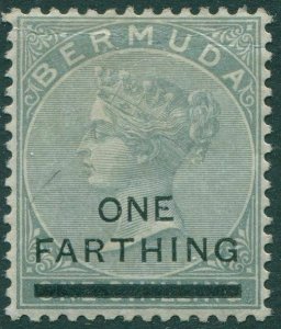 Bermuda 1901 SG30 ONE FARTHING on 1/- grey QV MLH