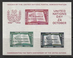 1955 UN-NY - Sc 38 - MNH VF - Mini sheet - 10th anniversary