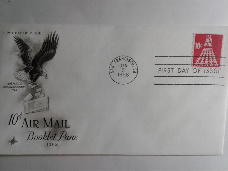 SCOTT # C 72 10 CENT AIR MAIL BOOKLET PANE FIRST DAY OF ISSUE VERY NICE !!