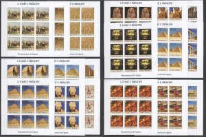 Oz0324 Imperf 2003 S. Tome & Principe Art Monuments Of Egypt ! 2*9Set(18Sh) Mnh