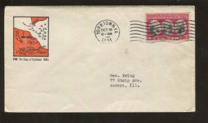 1931 Yorktown VA, US Stamp #703 FDC Planty #18 Farly Add-on Cachet