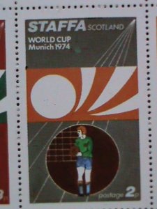 STAFFA-SCOTLAND-1974-PROMOTION-WORLD CUP SOCCER MUNICH'74 MNH S/S -EST.$12