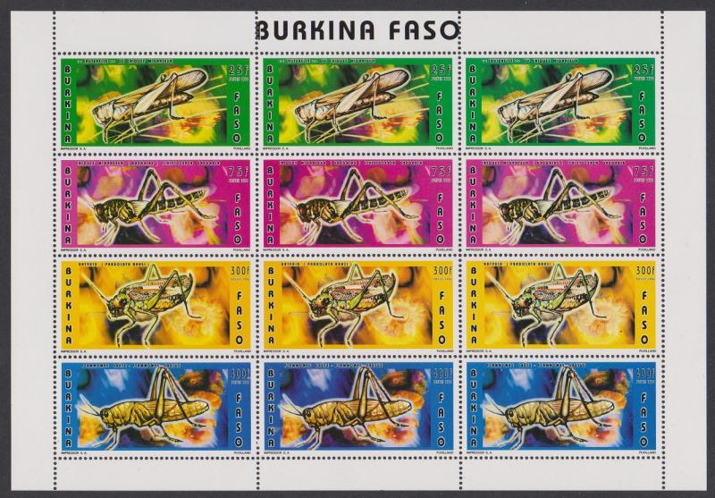 Burkina Faso Insects Locusts sheetlet of 3 sets SC#1073B