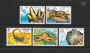 SPAIN #2158-62  MARINE LIFE MNH