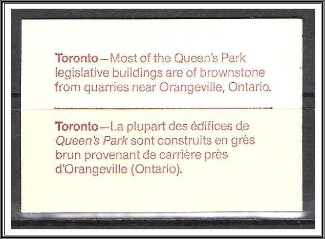 Canada #BK84a Complete Booklet Ontario