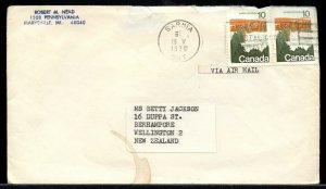 2x10c Landscape 1976 to NEW ZEALAND airmail cover Canada
