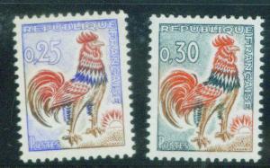 France Scott 1024-1024B MNH** 1962-65 Galick Cock stamp set