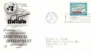 United Nations 1968 FDC Sc 185 Industrial Develop Artcraft Cachet UN New York