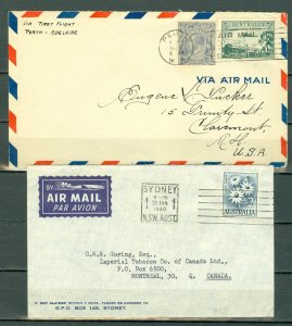 AUSTRALIA 1929/1950 AVIATION LOT of (2) AIRMAIL COVERS ....#C1