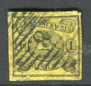 GERMANY  BRUNSWICK 1853-6 early classic Imperf issue 1sgr. used value