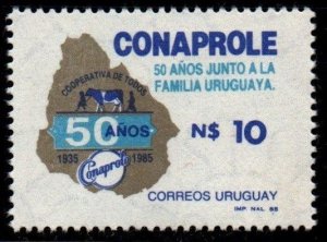 1986 Uruguay Conaprole 50th anniv dairy industry milk #1189 ** MNH