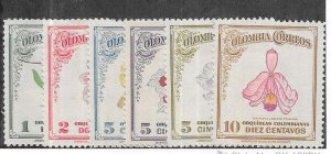 Colombia #546-551   Flowers set complete (MlLH)  CV $8.50