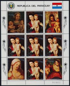 Paraguay C705 sheet MNH Art, Christmas, Madonna with Standing Child