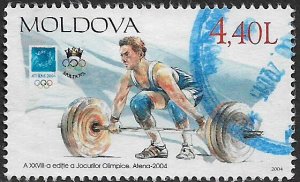 Moldova #475 Used Stamp - Athens Summer Olympics - Weight Lifting