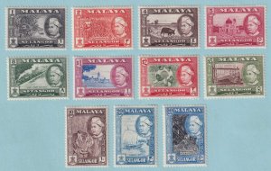 MALAYA - SELANGOR 102 - 114  MINT LIGHTLY HINGED OG * NO FAULTS VERY FINE - P663