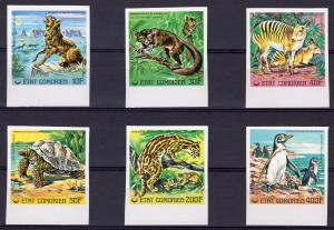 Comoro Islands 1976 Mi#325B/330B FAUNA Turtle,Penguins Set (6) IMPERFORATED MNH