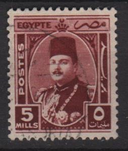 Egypt 1944/50 - Scott 246 used - 5m, King Farouk  