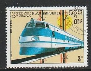 1989 Cambodia - Sc 930 - used VF - 1 single - Locomotives