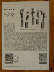 sculpture G. Richier chess figurines Europa Cept  FDC folder engraving 1993-542