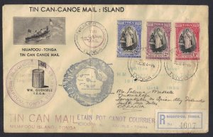 TONGA 1938 NIVA FOOU REG FDC OF Q ACCESSION OCT 11 1938 SG 71-73 GIBBONS 1st DAY